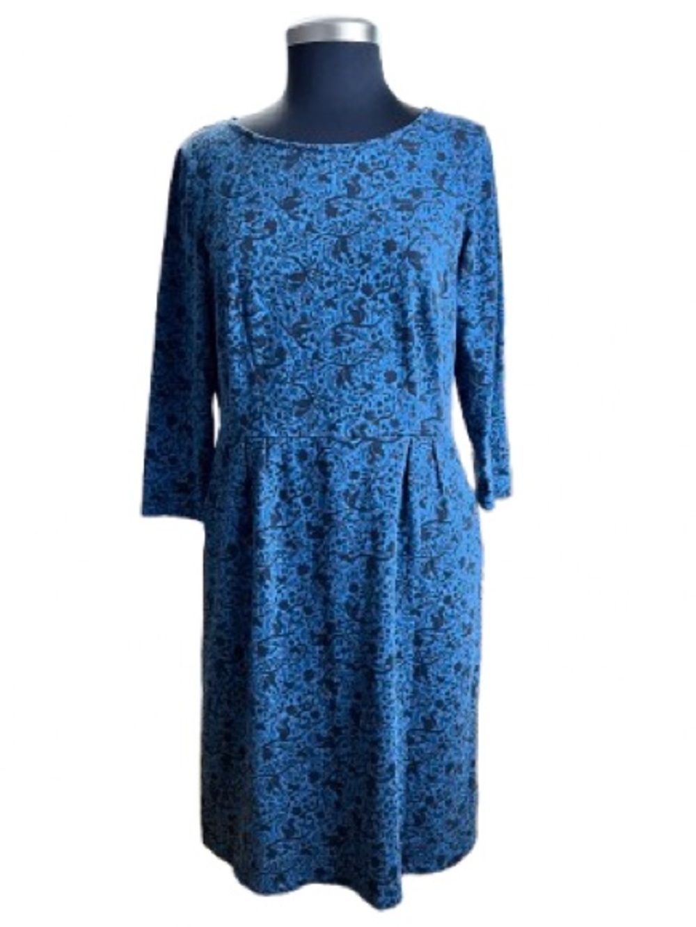 Boden Penny Jersey Teal And Black Autumn Novelty Dress Size US 12R UK 16R